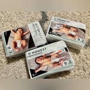3 pack of 32 honest diapers size 2